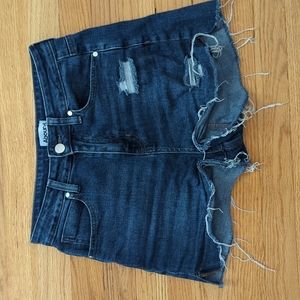 Destroyed denim shorts